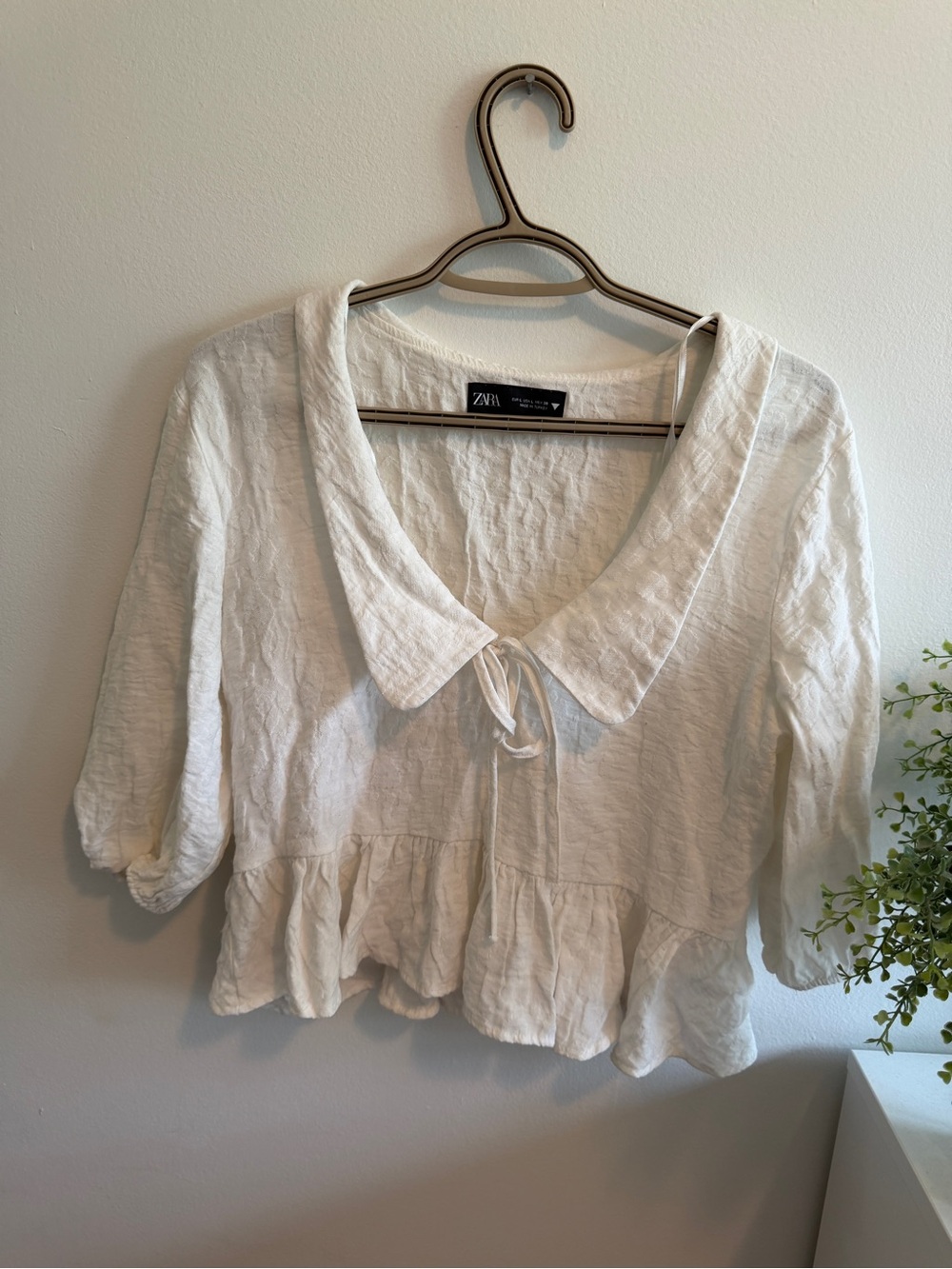 Zara Cream Peplum Blouse